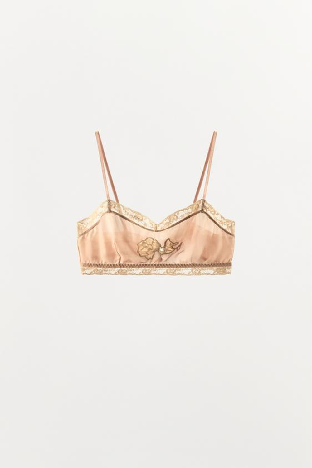 ZARA БЮСТГАЛЬТЕР ИЗ 100% ШЕЛКА С ВЫШИВКОЙ И КРУЖЕВОМ, ПАСТЕЛЬНО-РОЗОВЫЙ
