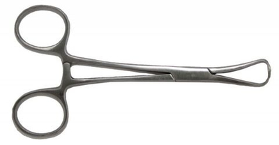 Зажим с кремальерой для операционного белья, 130 мм З-39п