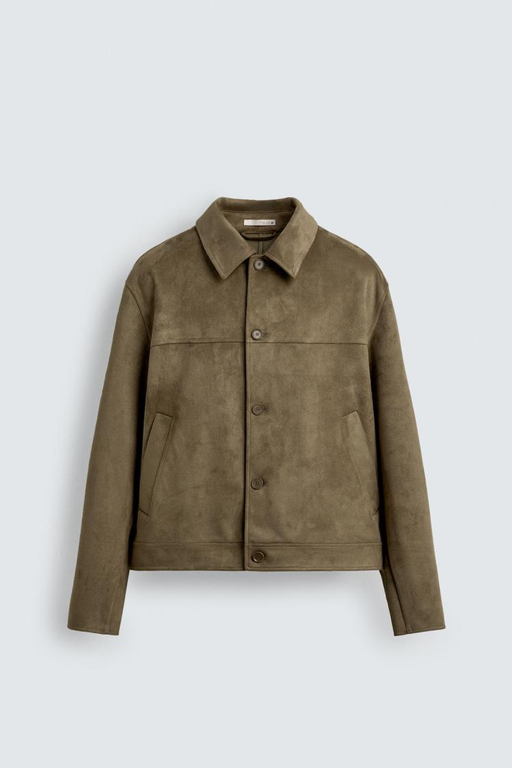 ZARA КУРТКА ИЗ ИСКУССТВЕННОЙ ЗАМШИ КЛАССИЧЕСКОГО КРОЯ, ТЕМНО-КОРИЧНЕВЫЙ