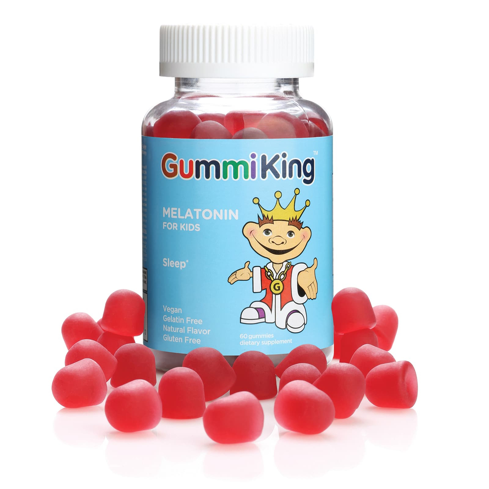 GummiKing, мелатонин для детей, со вкусом клубники, 1 мг, 60 жевательных мармеладок