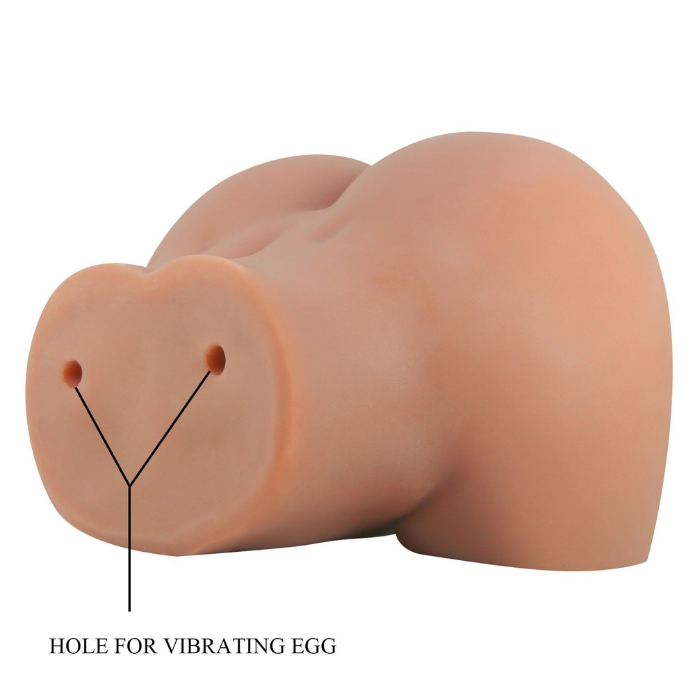 Карамельный мастурбатор-полуторс Mila с вибрацией (Цвет: карамель (темно-бежевый))