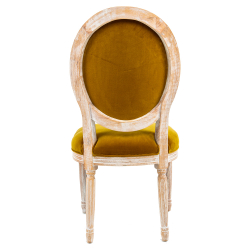 Стул Луи - Медовая горчица бархат белый жемчуг Объект мечты