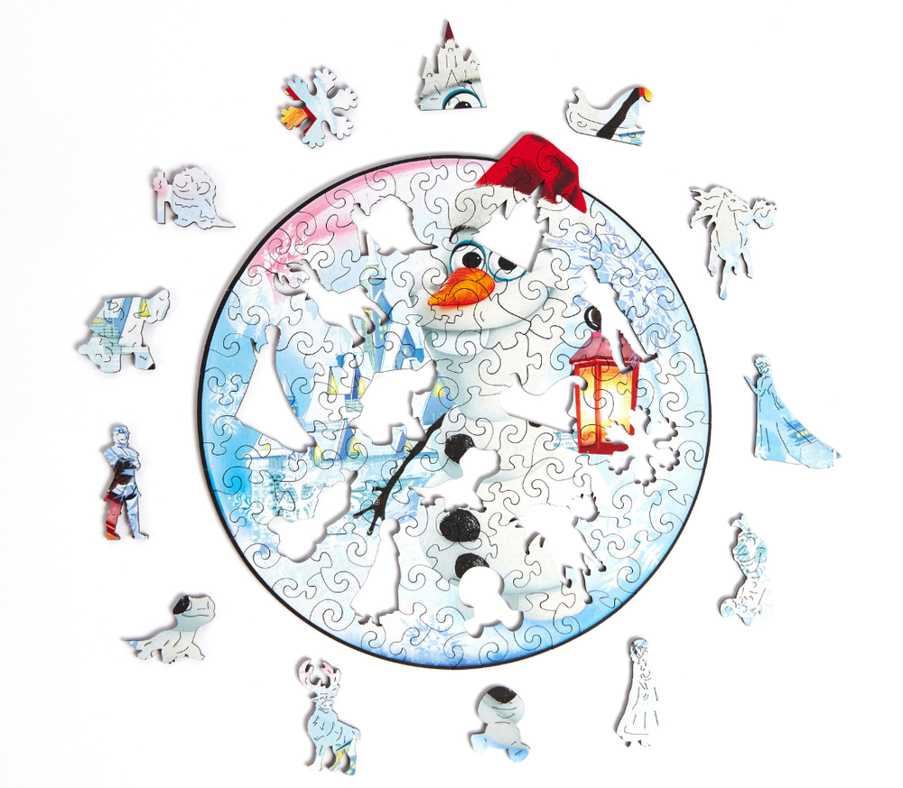 Пазл деревянный "Рождественский Олаф"