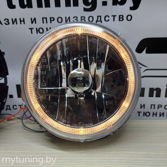 Передние фары внешние VW Golf 1 angel eyes chrome
