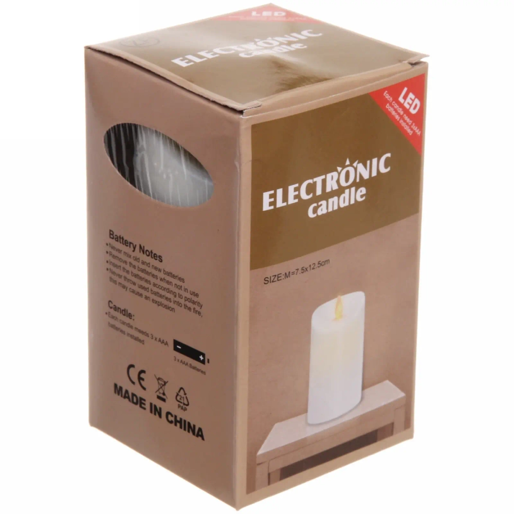 Сувенир с подсветкой «Свеча с Дедом Морозом» 7,5*12,5см (пламя колышется)