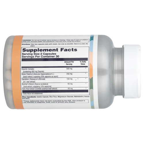 LifeTime Vitamins, поддержка для вен, комплекс с диосмином, 60 капсул