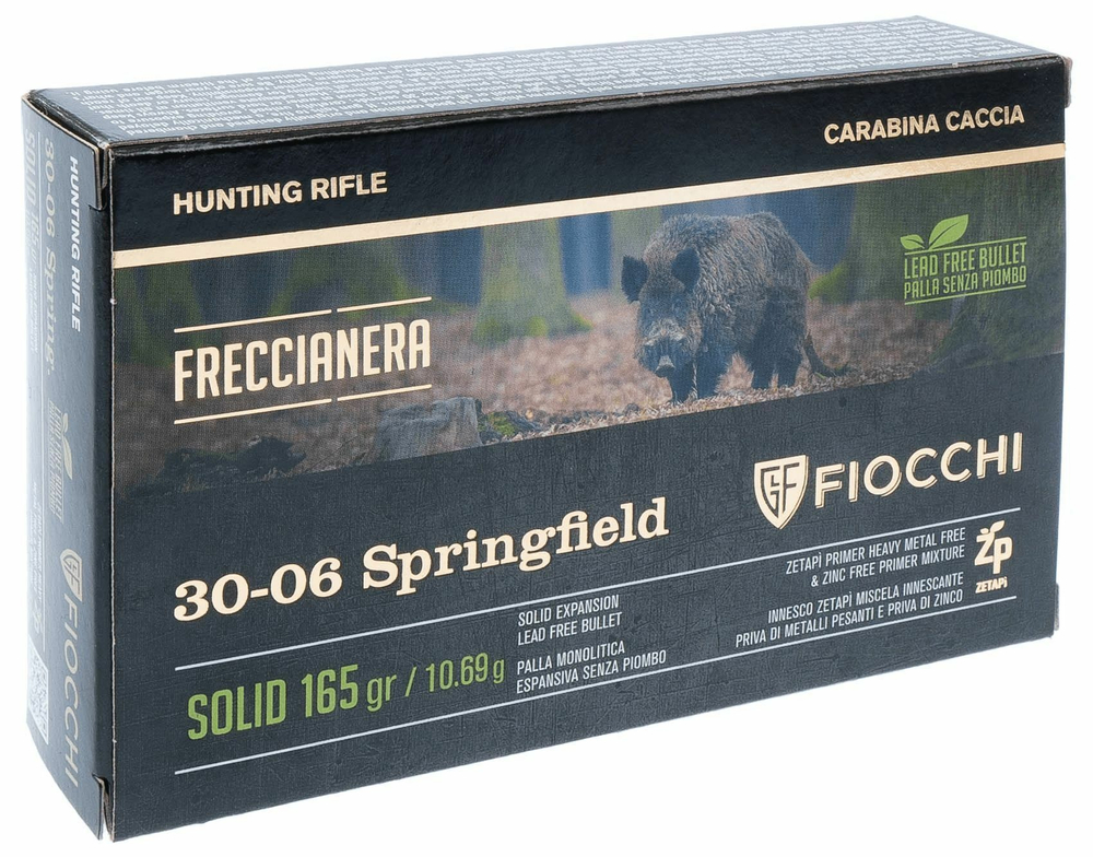 Патрон .30-06 Fiocchi 10,69г Freccia Nera с пулей Solid Expansion, коробка 20 шт.