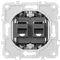 Donel механизм розетки RJ11 + RJ11 (двойная) cat.3/ClassE-4/4, серия DB
