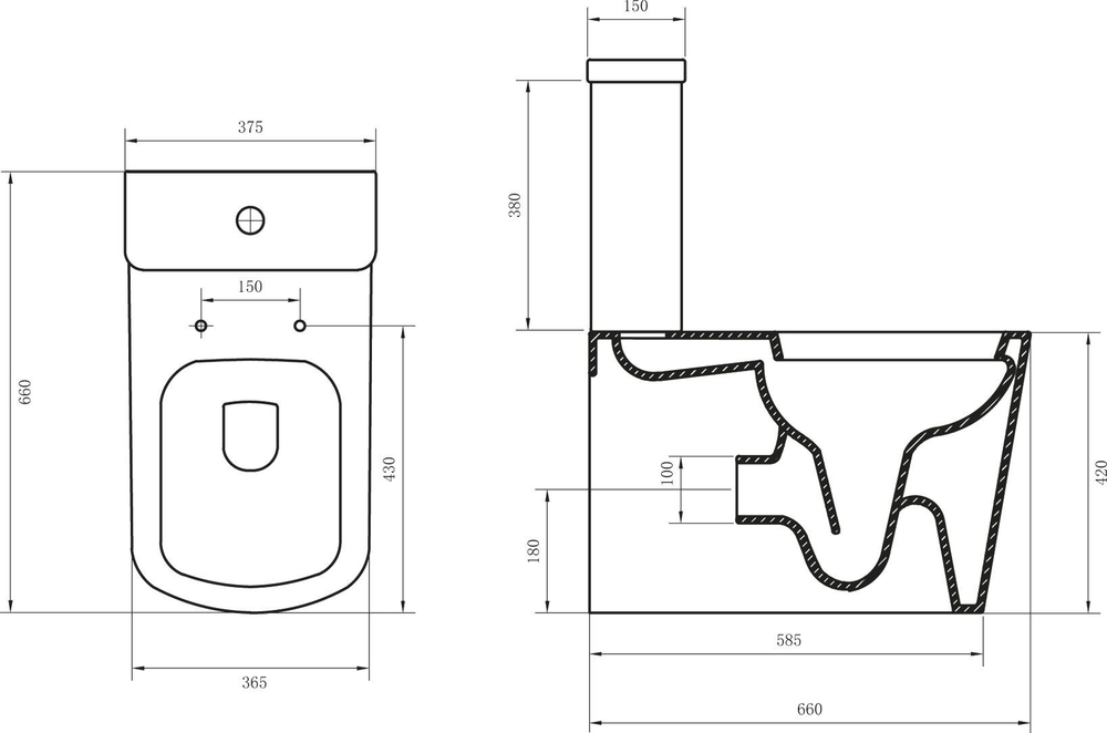 Унитаз-компакт BelBagno Albano безободковый BB120CPR