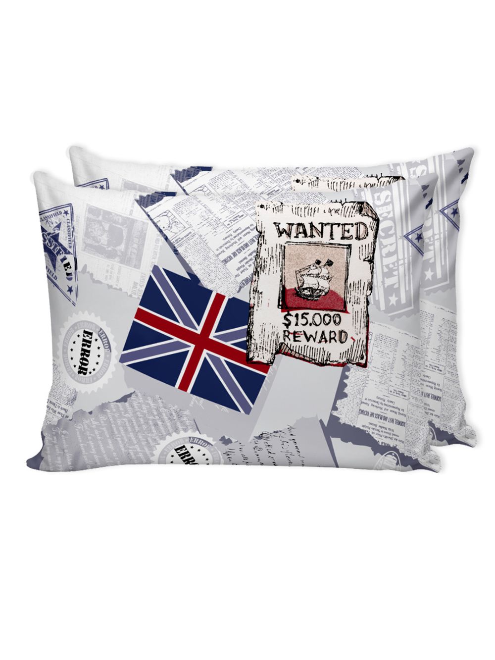 Постельное белье Сказка "WANTED/WANTED (компаньон)" евро Наволочка 50х70 см 2 шт Простынь на резинке 180х200 см Пододеяльник 200х215 см, поплин