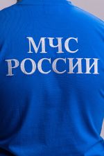 Футболка мужская МЧС цв. василек (вышивка)