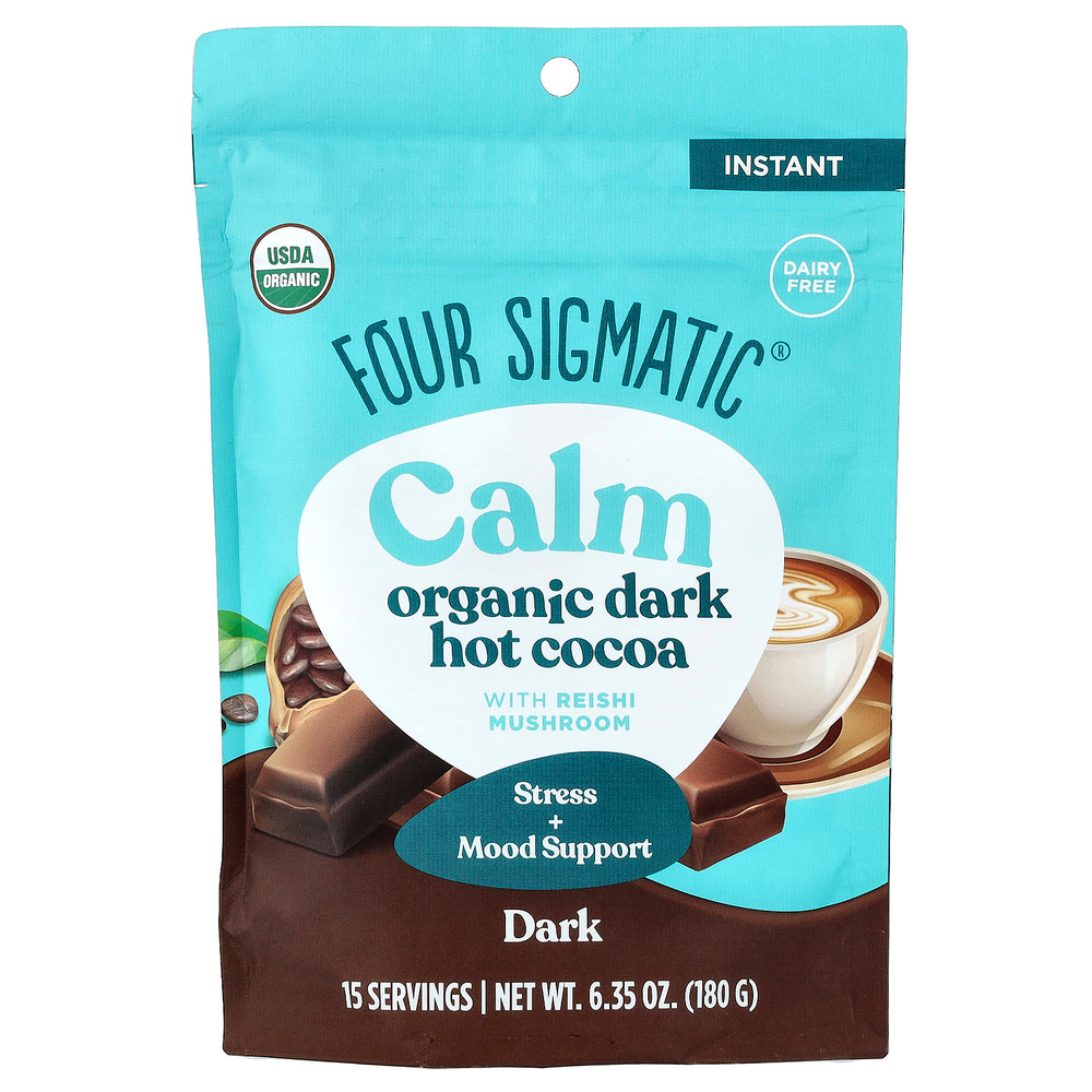 Four Sigmatic, Calm, органическое темное горячее какао, 180 г (6,35 унции)