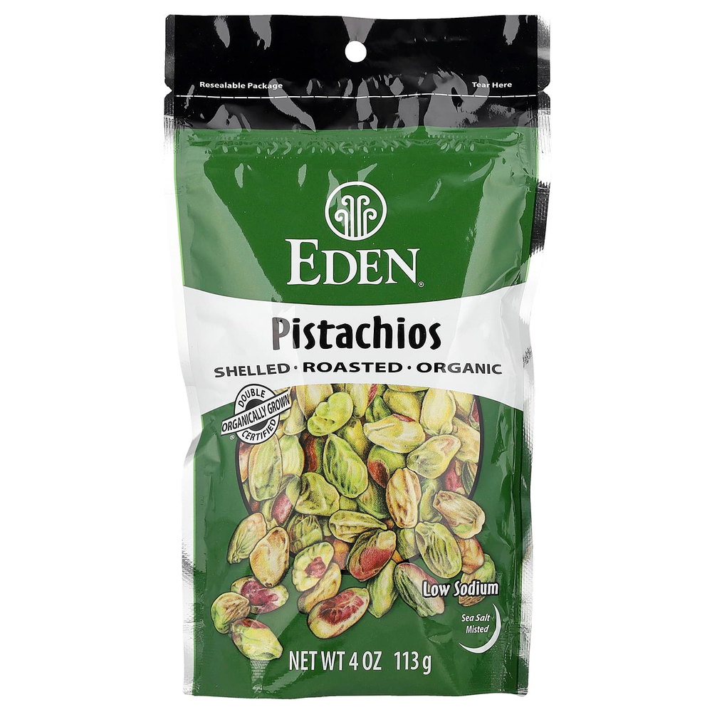 Eden Foods, органические фисташки, в тумане с морской солью, 113 г (4 унции)
