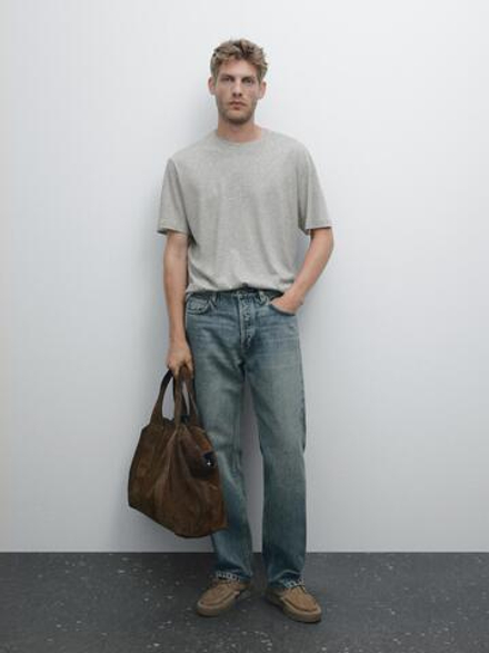 Massimo Dutti Джинсы прямого кроя, средне-синий