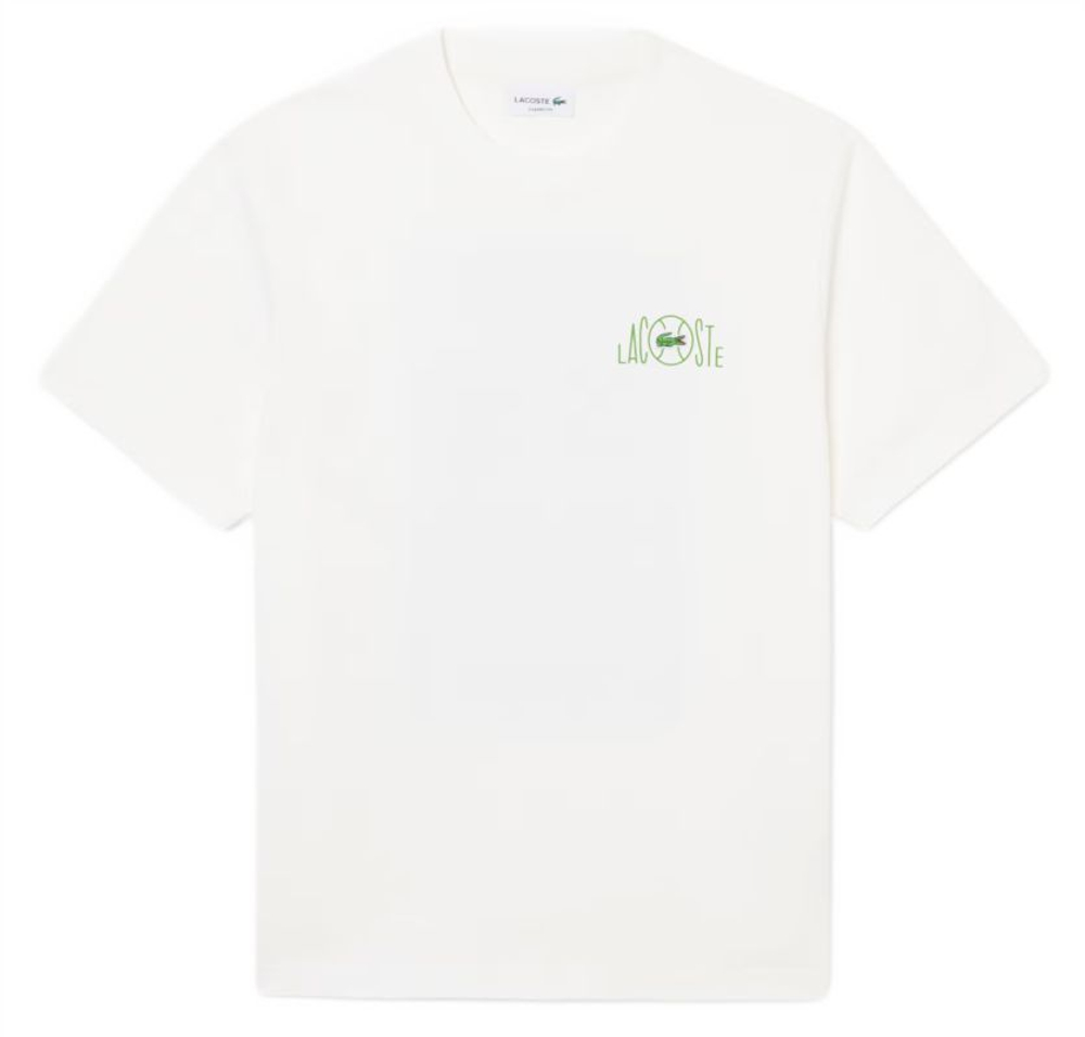 Теннисная футболка Lacoste Printed Cotton - flour