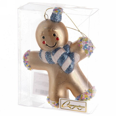 Ёлочная игрушка «Пряничный человек» 9*2*12,5 см, голубой