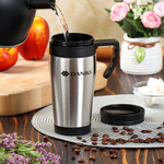 Термокружка нерж сталь, пластик, 0.4 л, Daniks, серебр, SL-109