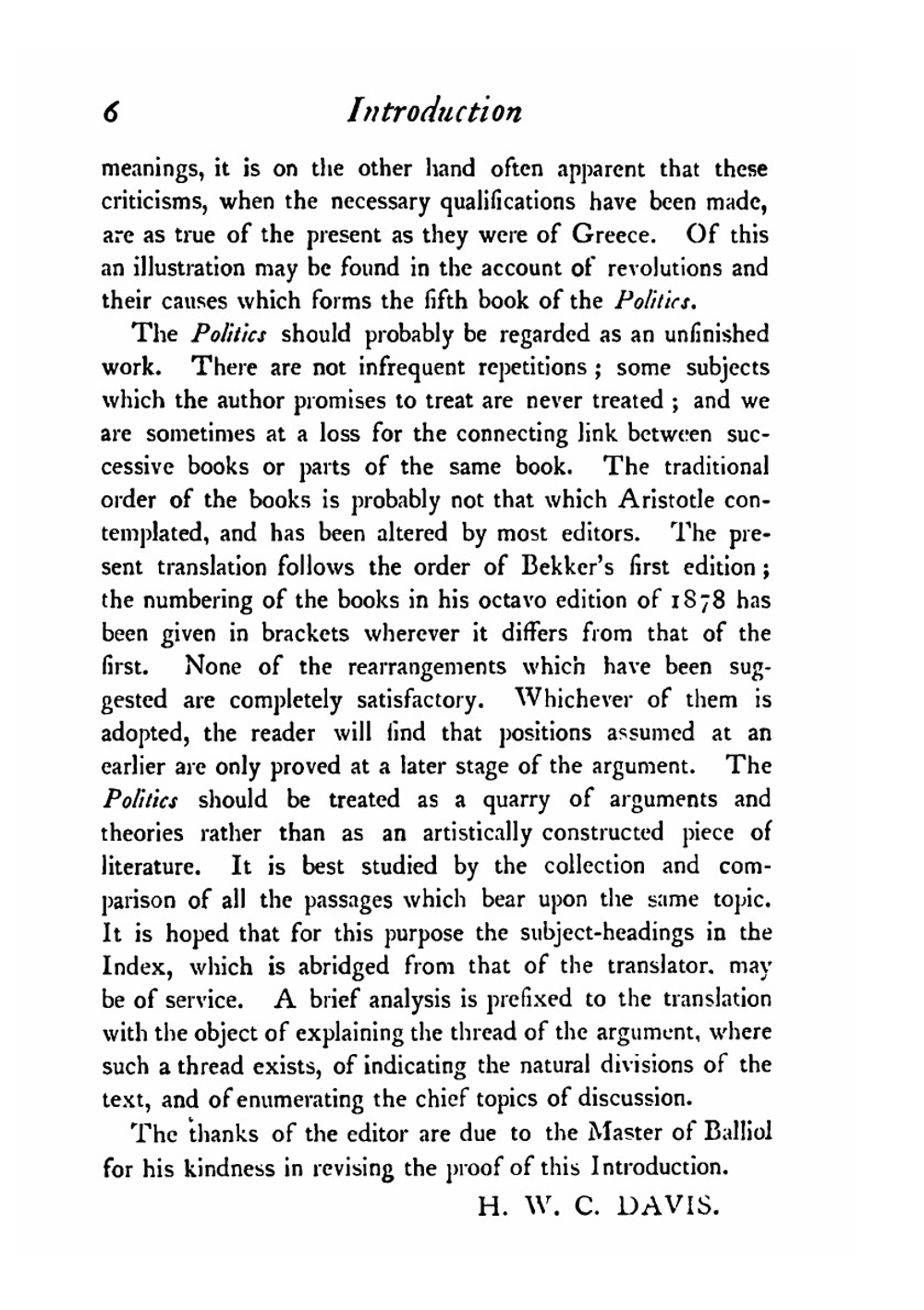 Aristotle's politics | Davis H. W.; Benjamin Jowett