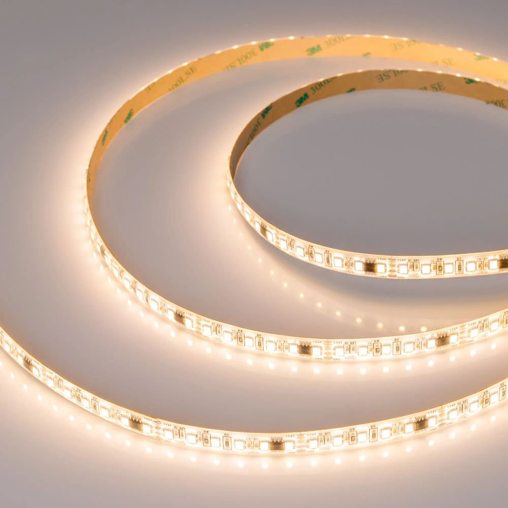 Светодиодная лента герметичная SPI-SE-A120-10mm 24V Warm2700-PX6-BPT (11 W/m, IP65, 2835, 5m) (Arlight, бегущий огонь) 049442