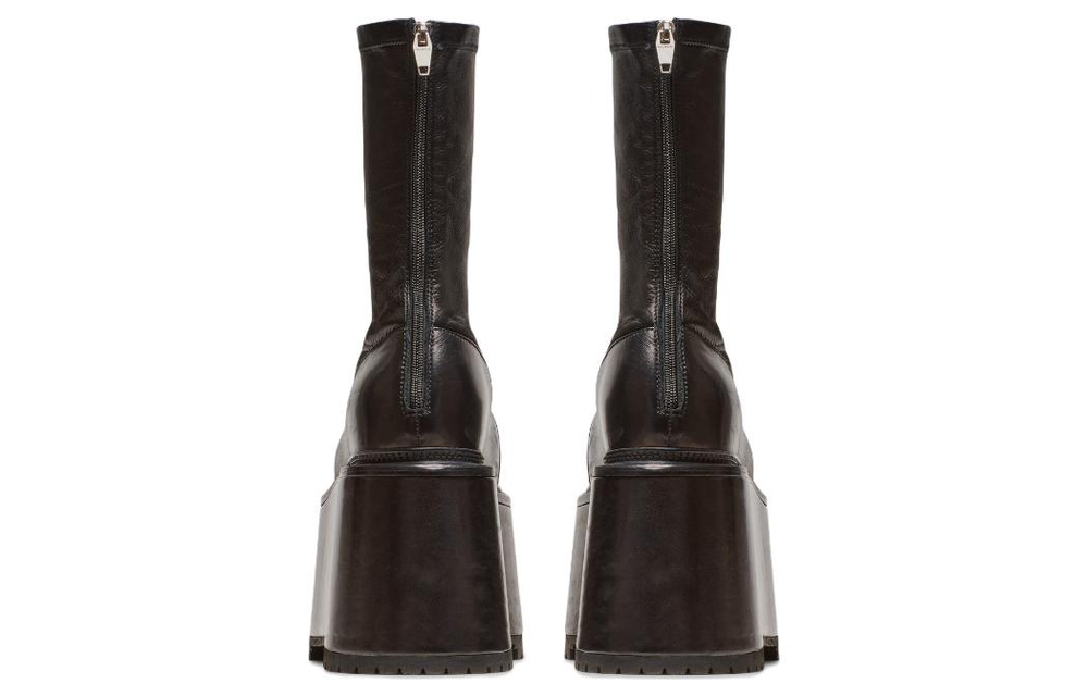 BALMAIN Platform Leather Boots