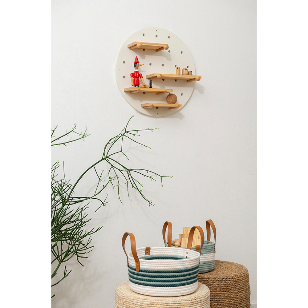 Корзина для хранения helly D26х13 см, бежевая/зеленая