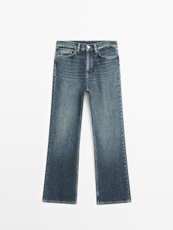 Massimo Dutti Джинсы с высокой талией и расклешенными штанинами, средне-синий