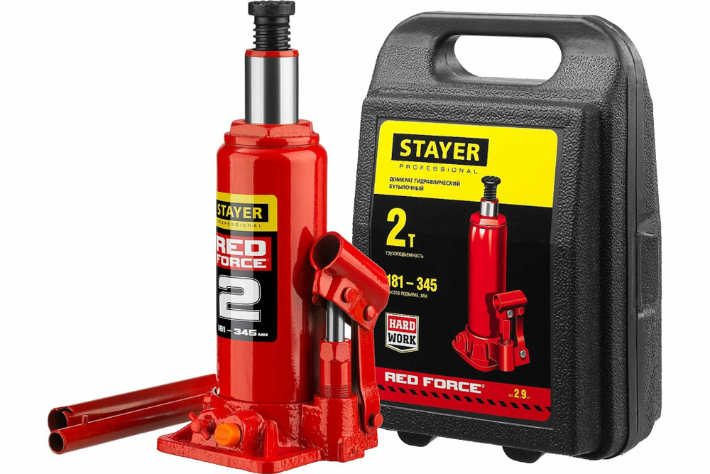 Домкрат гидравлический бутылочный STAYER 43160-4-K, 4т