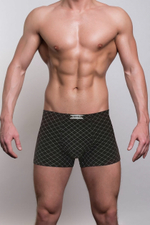 Мужские трусы-боксеры с узором-сеткой (Размер: M) (Цвет: красный)