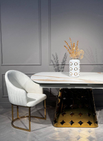 Стул обеденный Ist Casa Пандора Гранд , молочный, глянцевое золото