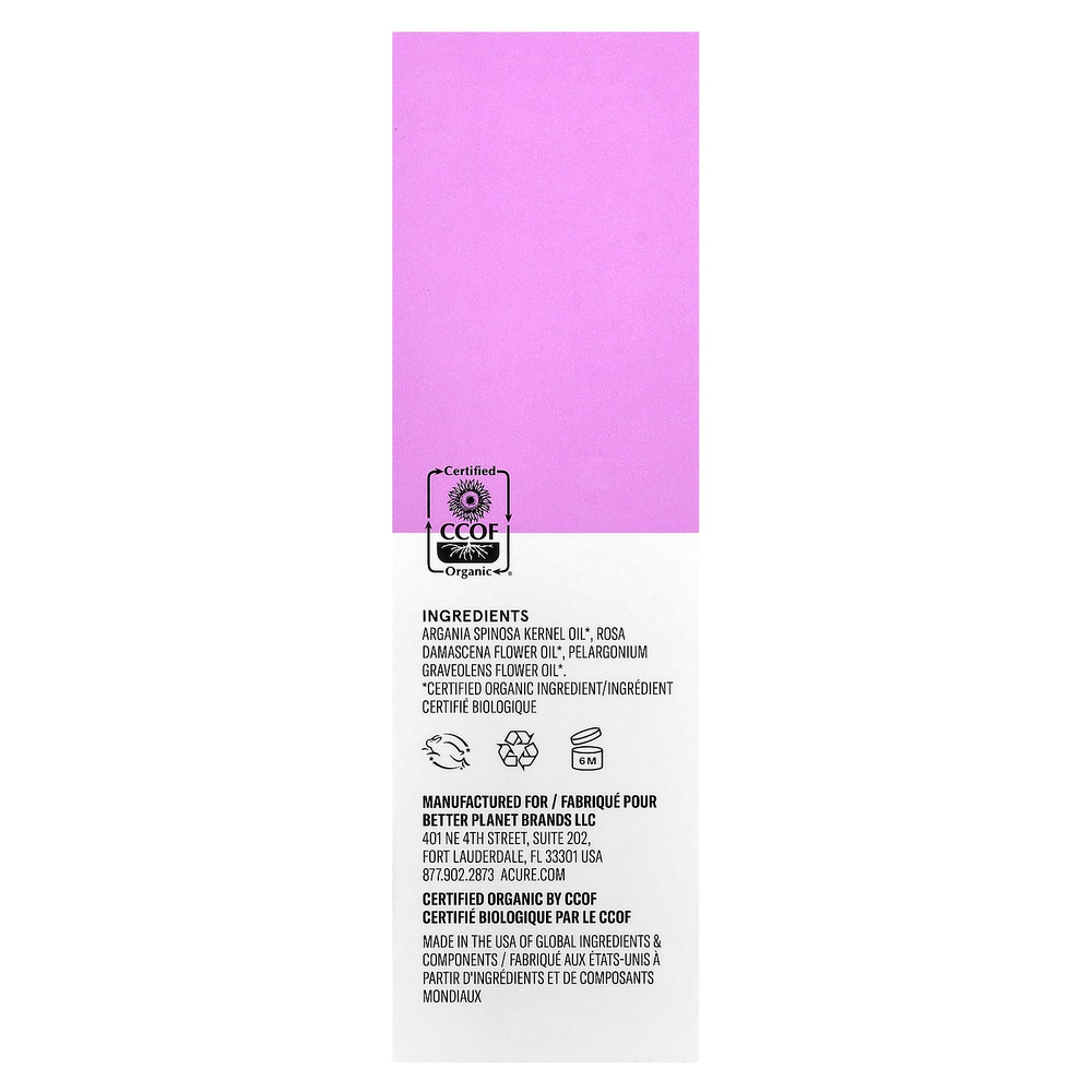 ACURE, Radically Rejuvenate, масло розы и арганы, 30 мл (1 жидк. унция)