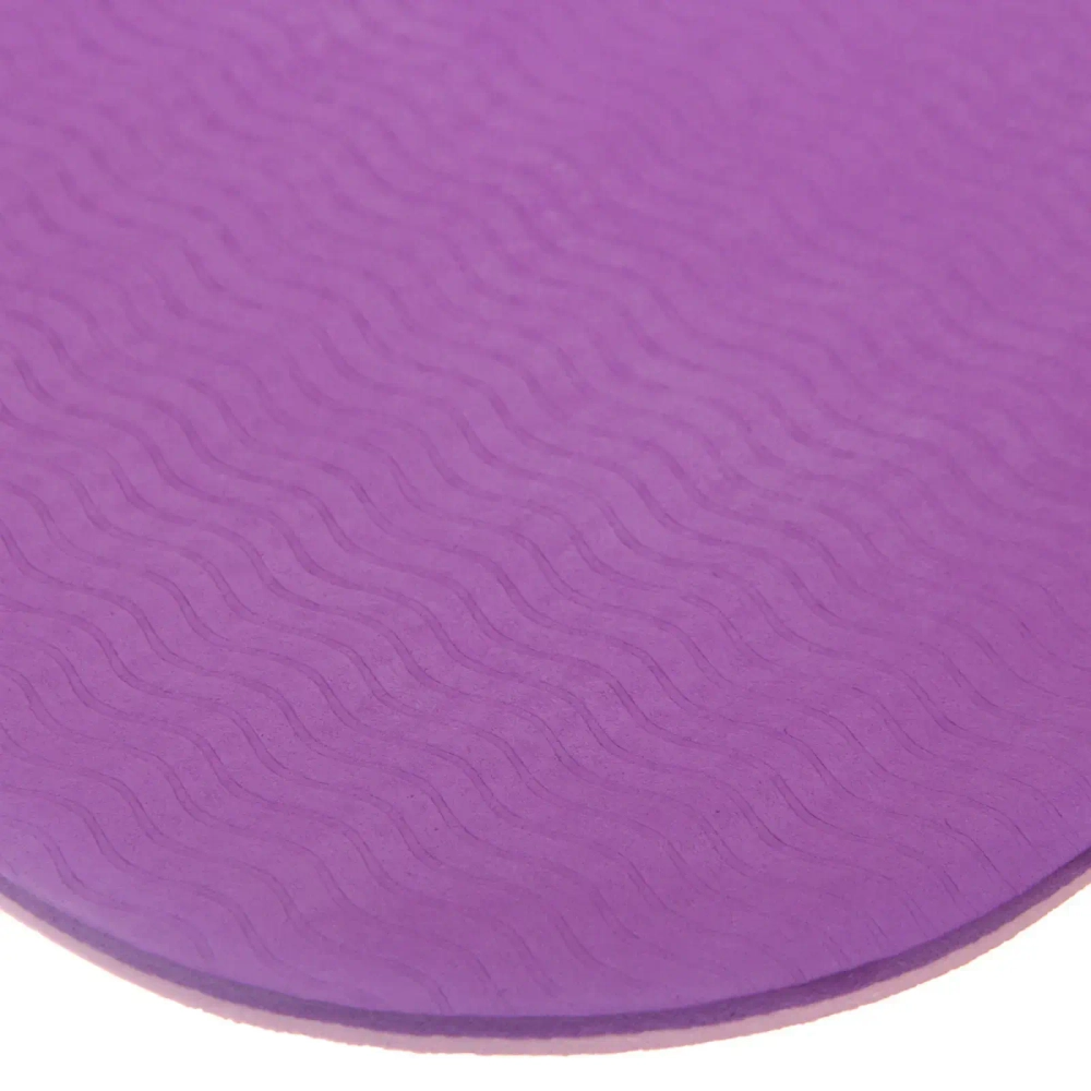 Коврик для йоги 6 мм 183х80 см «Энергия» 2х сторонний TPE, розовый/фиолетовый