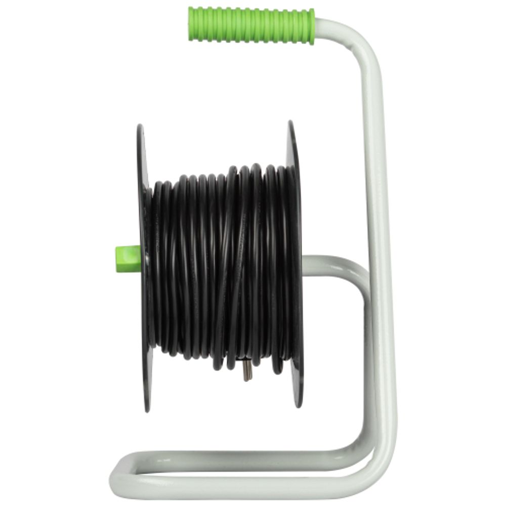 Удлинитель силовой ЭРА GREEN LINE KAT-3x1-40m Greenline на катушке пластик 4 розетки с заземлением 40м ПВС 3x1мм2 | Силовые удлинители