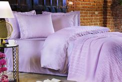 Постельное белье Clarisa лиловый с кружевом deluxe TIVOLYO HOME Турция