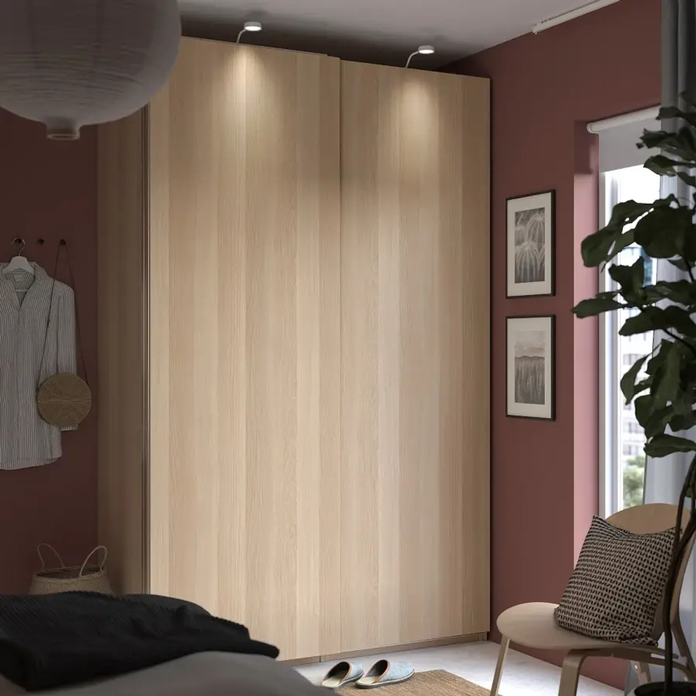Шкаф купе - IKEA PAX/HASVIK/ПАКС/ХАСВИК ИКЕА, 66х150х236,4 см, светло-коричневый