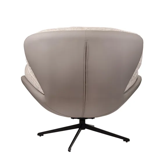 Кресло Tiron серый шенилл, серая экокожа,