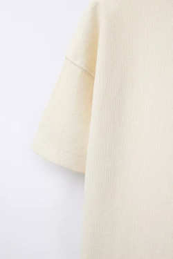 ZARA ФУТБОЛКА С НАДПИСЬЮ, ЭКРЮ