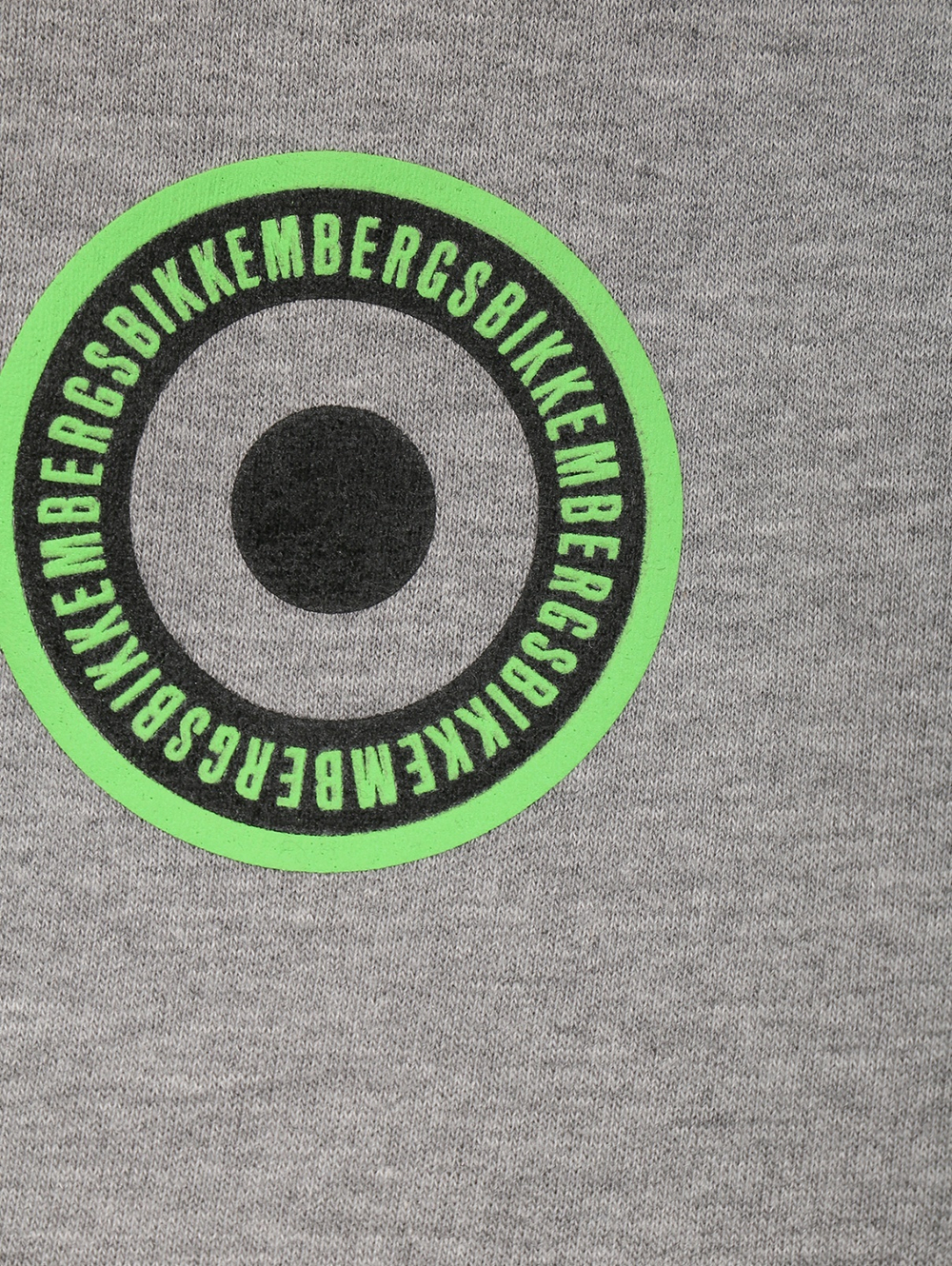 Свитшот с капюшоном BIKKEMBERGS Серый меланж/Черно-белый лампас/Черно-зеленый термопринт (Мальчик)