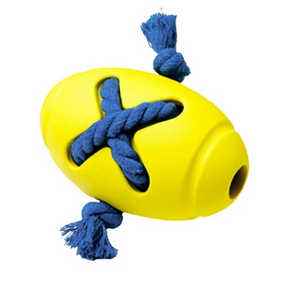 Игрушка "Мяч регби с канатом" 8х12,7 см (каучук) - для собак (Homepet Silver Series)