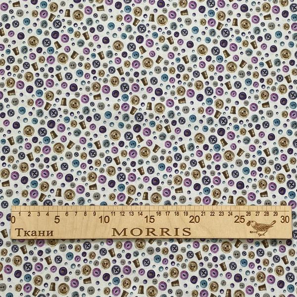 ПУГОВКИ, НАПЕРСТКИ НА БЕЛОМ,  хлопок Handmade Fabrics 5