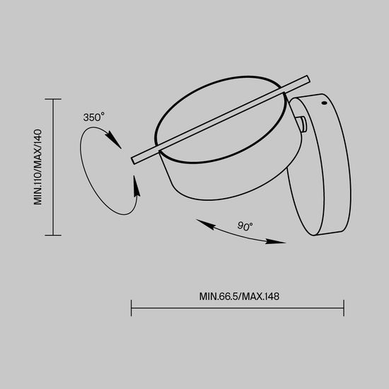 Настенный светильник (бра) Maytoni MOD180WL-L4B3K