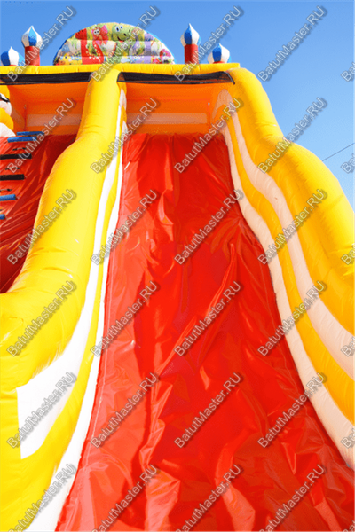 Большая площадка с высокой горкой "Дино-городок", 15*15*6 м