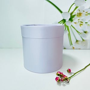 Коробка шляпная с крышкой Размер:21*21см Бледно-Сиреневая