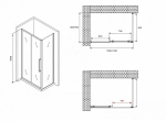 Душевой уголок ABBER Schwarzer Diamant AG30140BMH-S90BM 140х90 стекло матовое/профиль черный