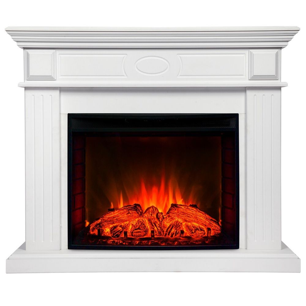 Электрокамин RealFlame Leda 24/25,5 WT белый матовый с очагом Evrika 25,5 LED