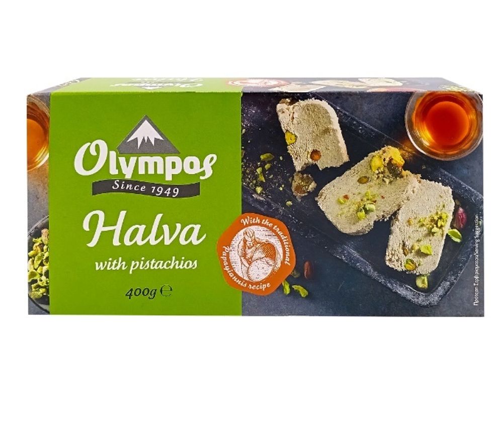 Халва Olympos кунжутная с фисташками Греческая  400 г