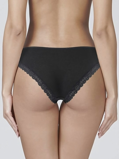 Трусики-слипы из мягкого микромодала с заниженной талией (Размер: L) (Цвет: черный)