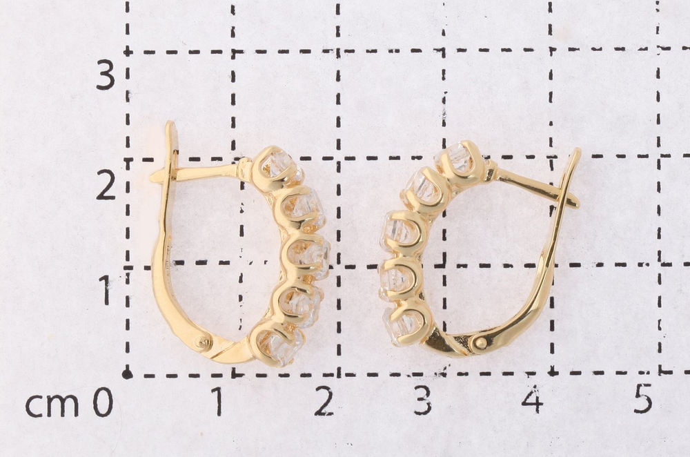 "Стогн" серьги в золотом покрытии из коллекции "Runway" от Jenavi  с английским замком