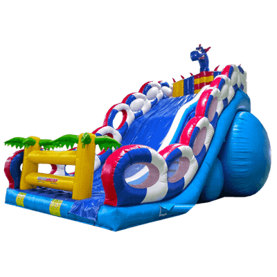 Коммерческий надувной батут-горка "Дракон" 15*7*11 м