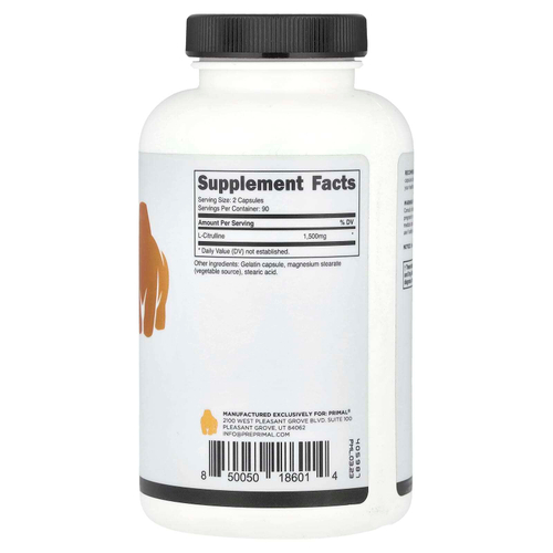 PrePrimal, L-цитруллин, 180 капсул (750 мг на капсулу)