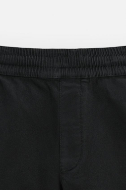 ZARA ШОРТЫ RELAXED FIT, ЧЕРНЫЙ